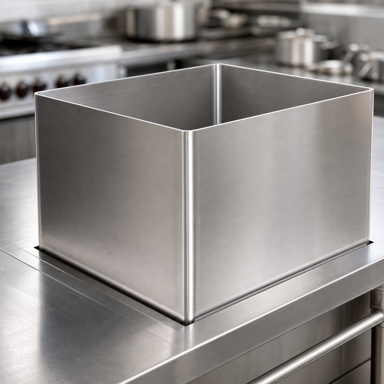 Product image #3 for 20 Inch x 20 Inch x 12 Inch Single Compartment 16-Gauge Weld-In Stainless Steel Sink