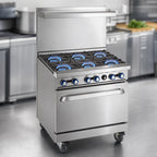 Thumbnail image #3 for Imperial (Middleby) Pro Series IR-6-SU-XB 36-Inch Gas Commercial Range, 3 Open & 3 Step-Up Burners, Cabinet Base, Hi-Shelf