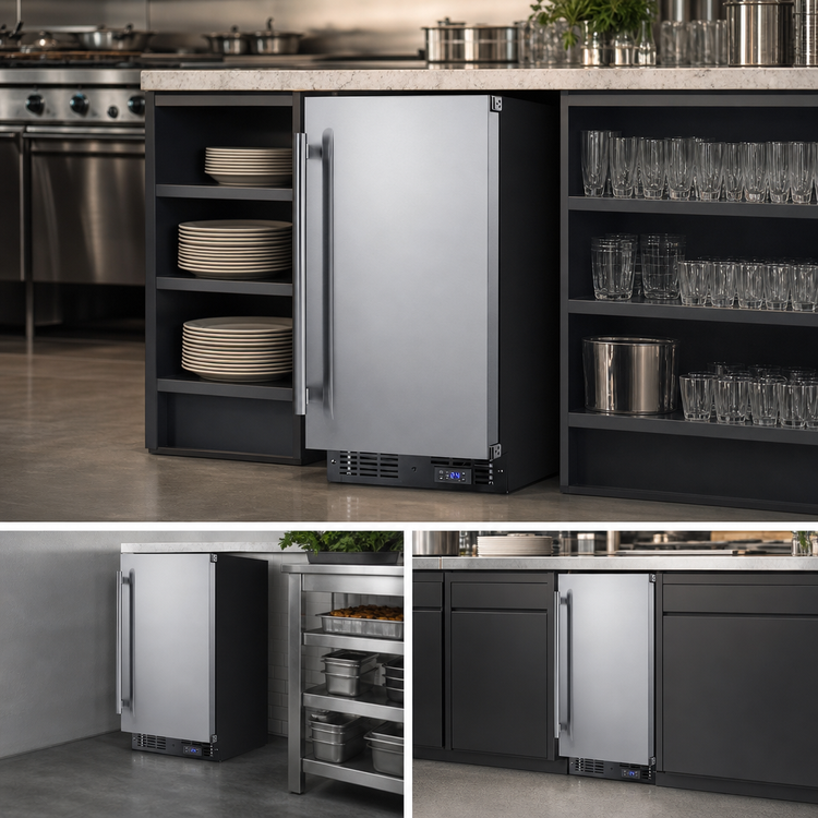 Product image #4 for Summit Commercial 15-Inch Undercounter All-Freezer with Stainless Steel Door and Black Cabinet