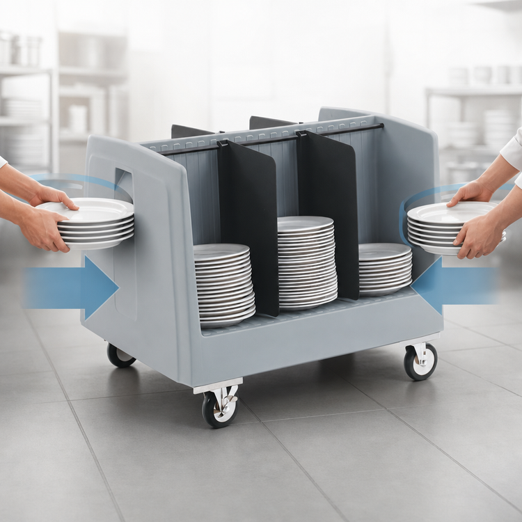 Product image #3 for Metro DSD11 Double-Sided Side-Load Polymer Dish and Tray Cart