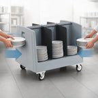 Thumbnail image #3 for Metro DSD11 Double-Sided Side-Load Polymer Dish & Tray Cart with Adjustable Dividers and Dust/Splash Cover