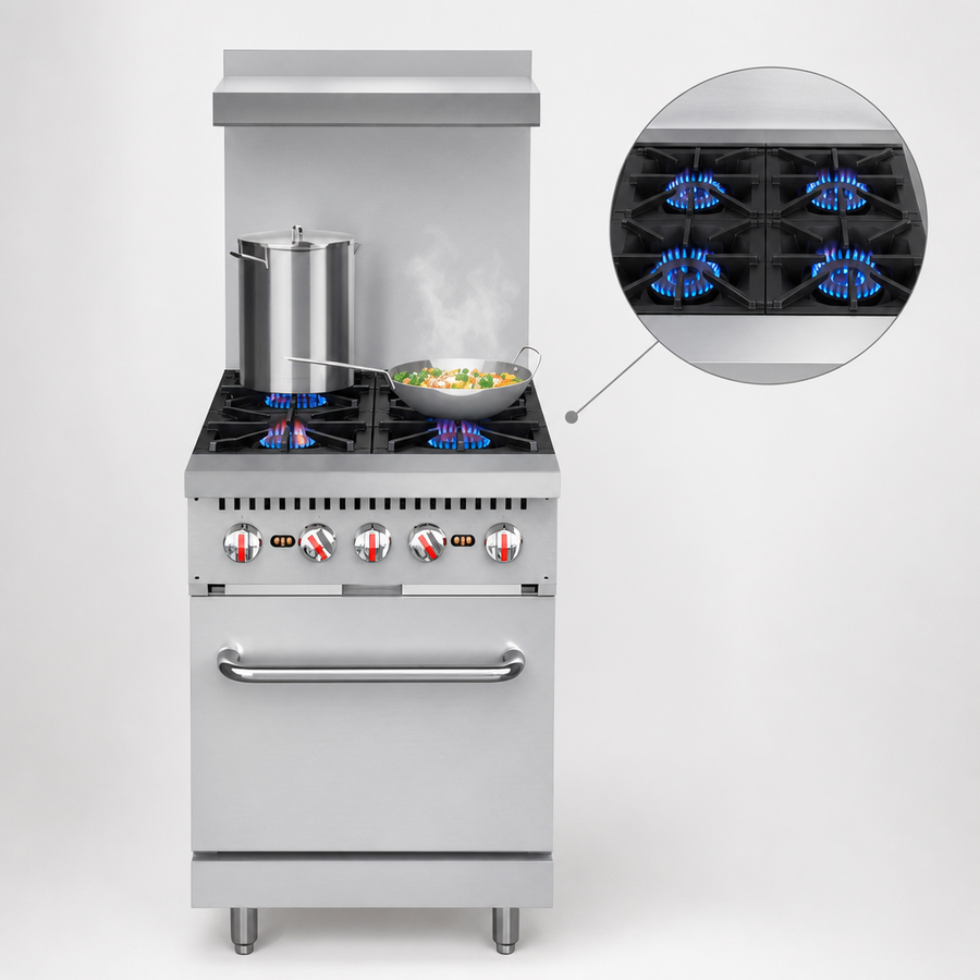 Four Open-Top Burners