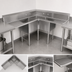 Thumbnail image #3 for John Boos Pro-Bowl 3-Compartment Corner Sink with Dual 24-Inch Drainboards