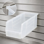 Thumbnail image #4 for Quantum QUS234CL Stack & Hang Clear Polypropylene Storage Bin, 5-1/2 x 14-3/4 x 5 Inch Case of 12