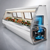 Thumbnail image #3 for Howard-McCray 35 Series SC-CFS35-10-LED Double Duty Fish and Poultry Self-Contained Refrigerated Service Case, 119 Inch, White, LED Lighting