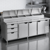 Thumbnail image #3 for Beverage-Air DPD119HC-3 Four-Section Refrigerated Deli/Pizza Prep Table with 3 Doors and 3 Drawers