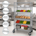 Thumbnail image #3 for Quantum Slanted Shelf Enclosure Cart with 5 Shelves, 36 x 24 x 69 Inches, Chrome Plated