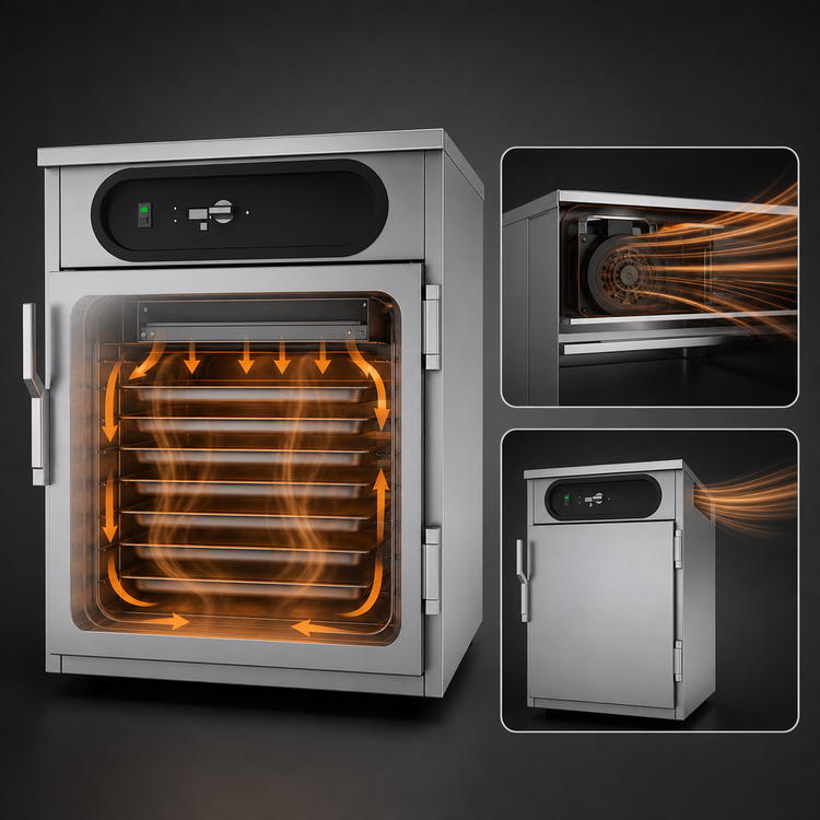 Product image #3 for hotLOGIX HL7-5 Undercounter Heated Holding Cabinet, 1-Compartment, Stainless Steel, Solid Door, 10-Pan Capacity