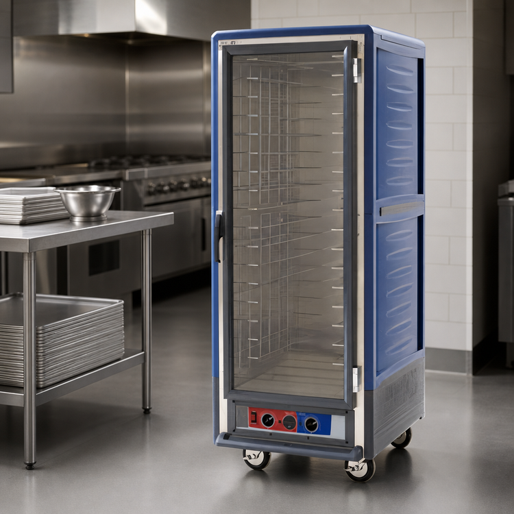 Product image #3 for Metro C5 3 Series Full-Height Combination Heated Holding & Proofing Cabinet, Low Watt, Clear Polycarbonate Door, Fixed Wire Slides, Blue