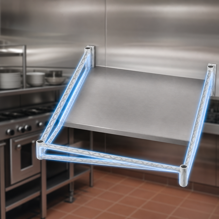 Product image #3 for Eagle Group 48" x 21" 3-Sided Double Truss Frame, Stainless Steel Finish