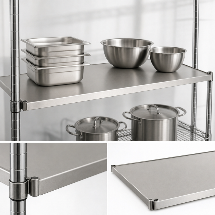 Product image #3 for Eagle Group 30" x 14" Solid Stainless Steel Shelf with Marine Edge