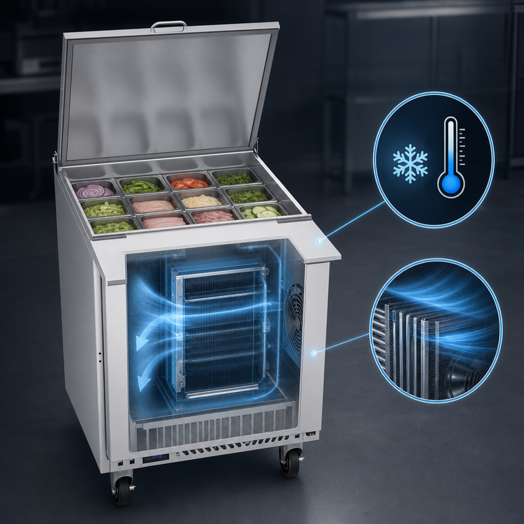 Product image #4 for Victory UltraSpec 27-Inch One-Section Sandwich Prep Mega Top Refrigerator