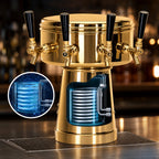 Thumbnail image #3 for Micro Matic USA MTB-4BRKR Mushroom Draft Beer Tower, Countertop, 4-Faucet, Glycol-Cooled, Polished Brass