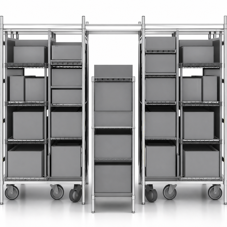 Product image #3 for Metro TOP-TRACK Super Erecta Stationary Intermediate Unit Kit, 24 Inch Wide, Chrome Plated Posts
