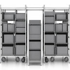 Thumbnail image #3 for Metro TOP-TRACK LTTA24C Stationary Intermediate Unit Kit for Track Shelving, 24-Inch Wide, 86-Inch Chrome-Plated Posts, Connecting Hardware