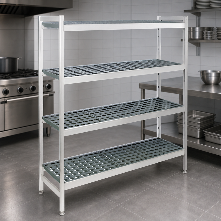 Product image #3 for Fermostock 4-Tier Stationary Starter Polymer Shelving Unit, 52W x 22D x 83H