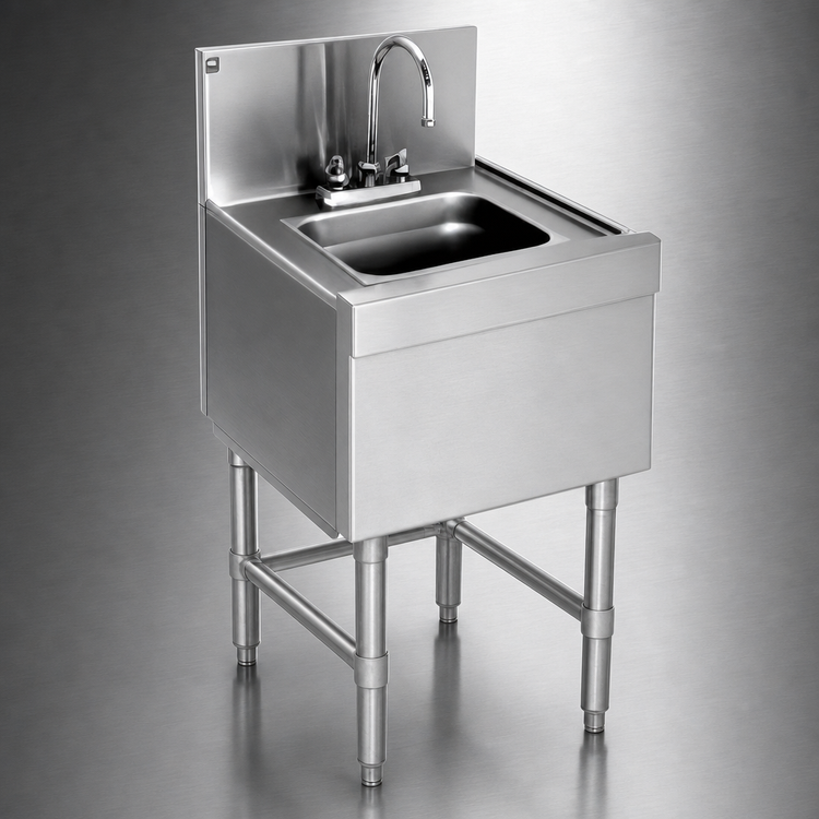 Product image #3 for Spec-Bar 18-Inch x 24-Inch Single-Compartment Wet Waste Sink with Deck-Mount Faucet