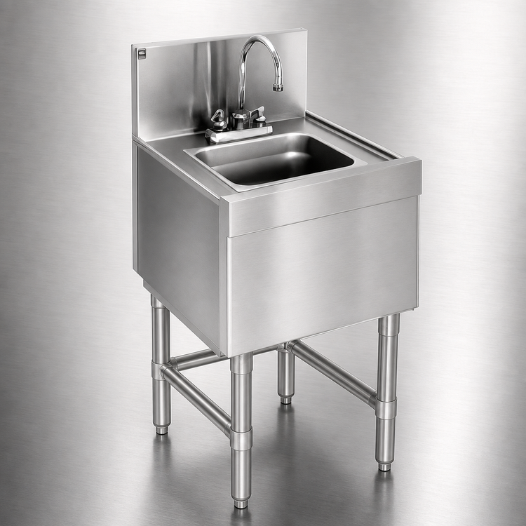 Product image #3 for Eagle Group Spec-Bar 18" x 19" Underbar Wet Waste Sink with Faucet and 6" Deep Bowl