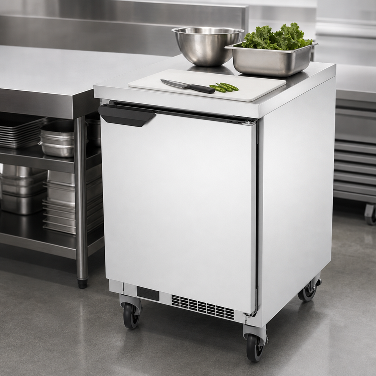 Product image #3 for Beverage-Air 20-Inch Single-Section Shallow Depth Worktop Freezer with Solid Door and Flat Top