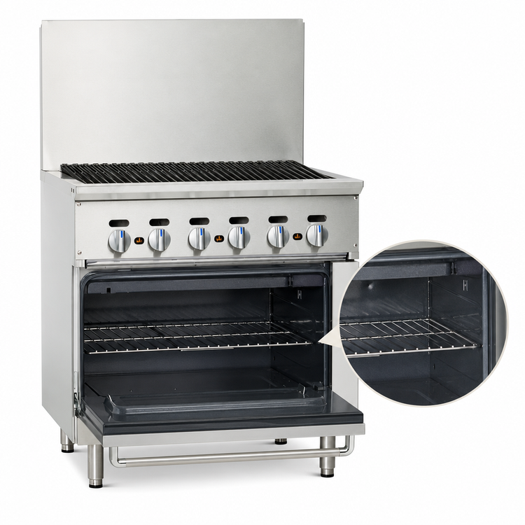 Product image #3 for Imperial Pro Series 36 Inch Gas Charbroiler Range with Standard Oven