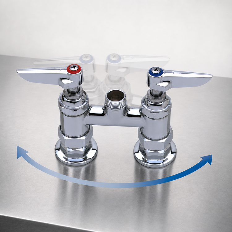Product image #3 for Deck-Mount Swivel Base Faucet with 6-Inch Centers, Less Nozzle, and 1/2-Inch NPT Inlets
