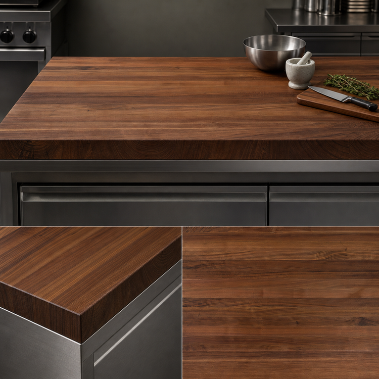 Product image #3 for Boos Block American Black Walnut Edge Grain Kitchen Countertop, 108 x 36 x 3 Inch, Varnique Finish