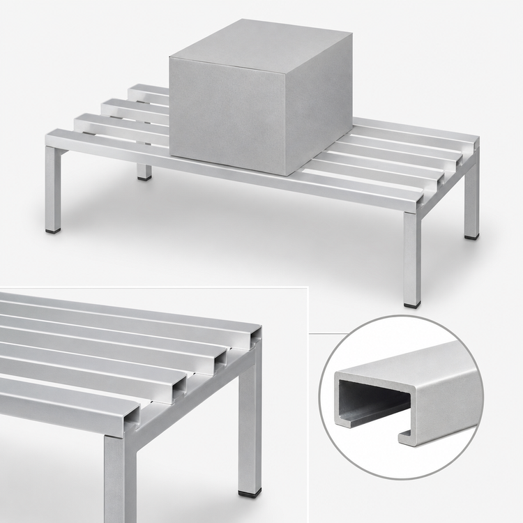 Product image #3 for Channel Manufacturing Standard Series C-Channel Aluminum Dunnage Rack, 72 x 24 x 12 Inches, 2,500 lb. Per Shelf Capacity
