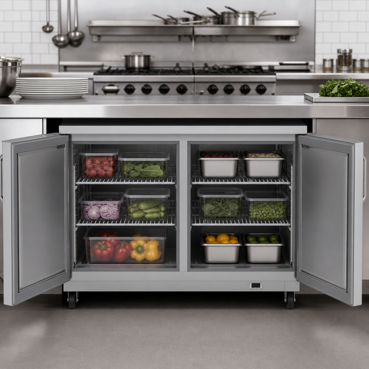 Product image #4 for Kelvinator Commercial Two-Door Undercounter Refrigerator, 48-Inch, 12 Cu. Ft., Self-Contained Rear-Bottom Mounted