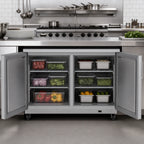 Thumbnail image #3 for Kelvinator Commercial KCHUC48R Two-Door Undercounter Refrigerator, 2-Section, 12 Cu. Ft., Stainless Steel, Solid Doors