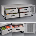 Thumbnail image #3 for Delfield Low Profile F2978CP Refrigerated Equipment Stand, 78-1/4-Inch Wide, 4-Drawer, Stainless Steel Top