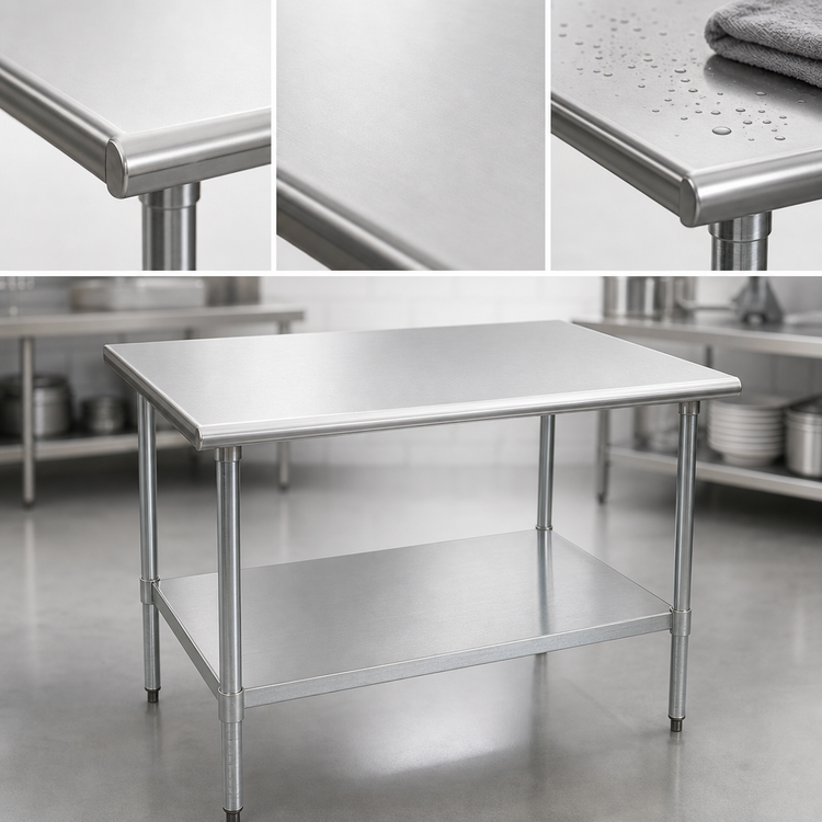 Product image #3 for Eagle Group BlendPort Budget Series 30 x 24 Inch 430 Stainless Steel Work Table with Adjustable Undershelf