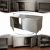Thumbnail image #4 for BK Resources Dual-Access Stainless Steel Chef Table Cabinet Base with Locking Hinged Doors, 72 x 24 x 34-3/4 Inches