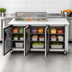 Thumbnail image #3 for Turbo Air Super Deluxe Three-Section Refrigerated Sandwich/Salad Mega Top Prep Table with Clear Top and 15-Pan Opening