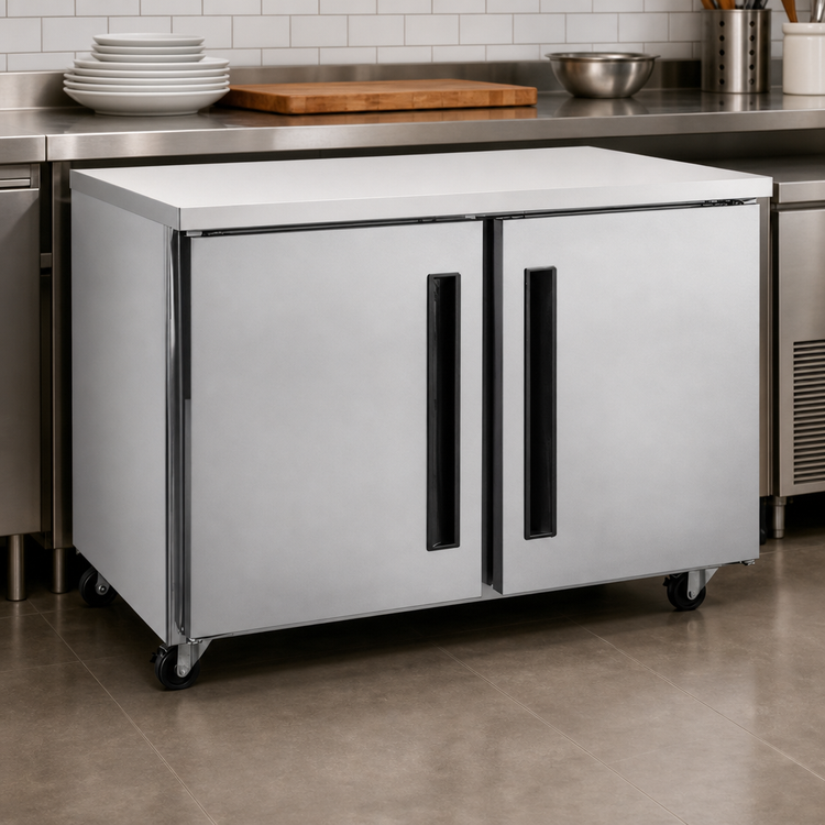 Product image #3 for Traulsen Centerline 48-Inch Two-Section Compact Undercounter Freezer with Left-Hinged Solid Doors