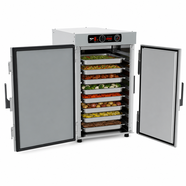 Product image #3 for Metro HotBlox Wide 8-Pan Pass-Thru Insulated Holding Cabinet with Solid Front and Rear Doors