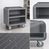 Thumbnail image #4 for Cambro Service Cart Pro Medium Polyethylene Bus Cart with 3 Ribbed Shelves and Closed Side