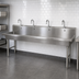 Thumbnail image #3 for BK Resources Four-Station Freestanding Hand Wash Sink with 4 Faucet Holes, 96-Inch Stainless Steel
