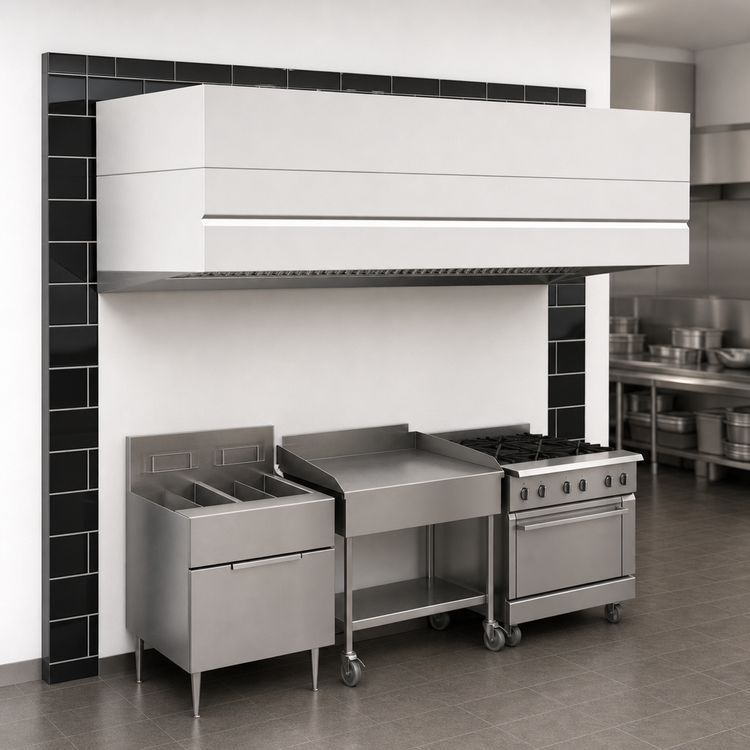 Product image #4 for Avtec SimpleSpec Type I Wall-Mount Box Canopy Hood, 120-Inch W x 60-Inch D x 24-Inch H