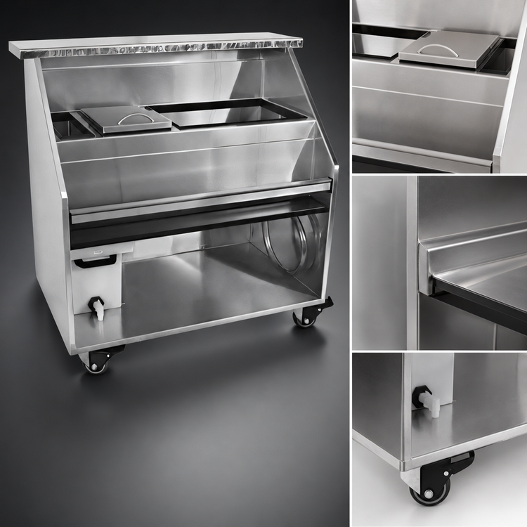 Product image #3 for Glastender 60-Inch Portable Bar for Stackable Cups with Insulated Ice Bin and Iced Beverage Compartment