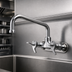 Thumbnail image #3 for T&S Extra Heavy Duty Splash-Mounted Commercial Faucet with 8-Inch Swing Spout and 8-Inch Centers