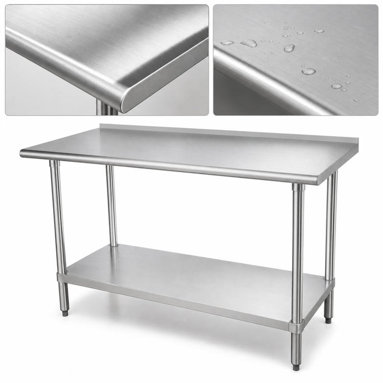 Product image #3 for Advance Tabco 72" x 24" 14 Gauge 304 Stainless Steel Work Table with Adjustable Undershelf