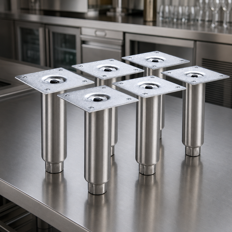 Product image #3 for Krowne 6-Inch Stainless Steel Leg Set for Back Bar Coolers
