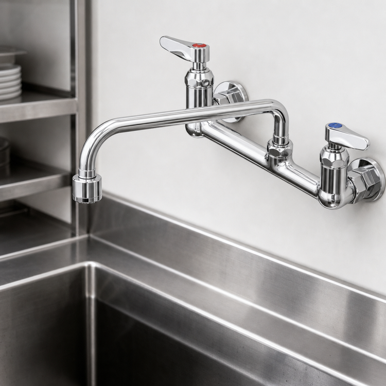 Product image #3 for Single Pantry Wall-Mount Mixing Faucet with 10-Inch Swing Nozzle and 2.2 GPM VR Aerator