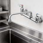 Thumbnail image #3 for T&S Brass B-2342-VF22-CR Single Pantry Wall-Mount Faucet, 10-Inch Swing Nozzle, 8-Inch Adjustable Centers, Low-Lead Brass