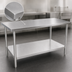 Thumbnail image #3 for John Boos Stallion 120-Inch x 24-Inch 16-Gauge Stainless Steel Flat-Top Work Table with Galvanized Base and Adjustable Undershelf
