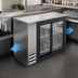 Thumbnail image #3 for Beverage-Air 48-Inch Two-Section Pass-Thru Back Bar Refrigerator with 4 Sliding Glass Doors and Stainless Steel Top