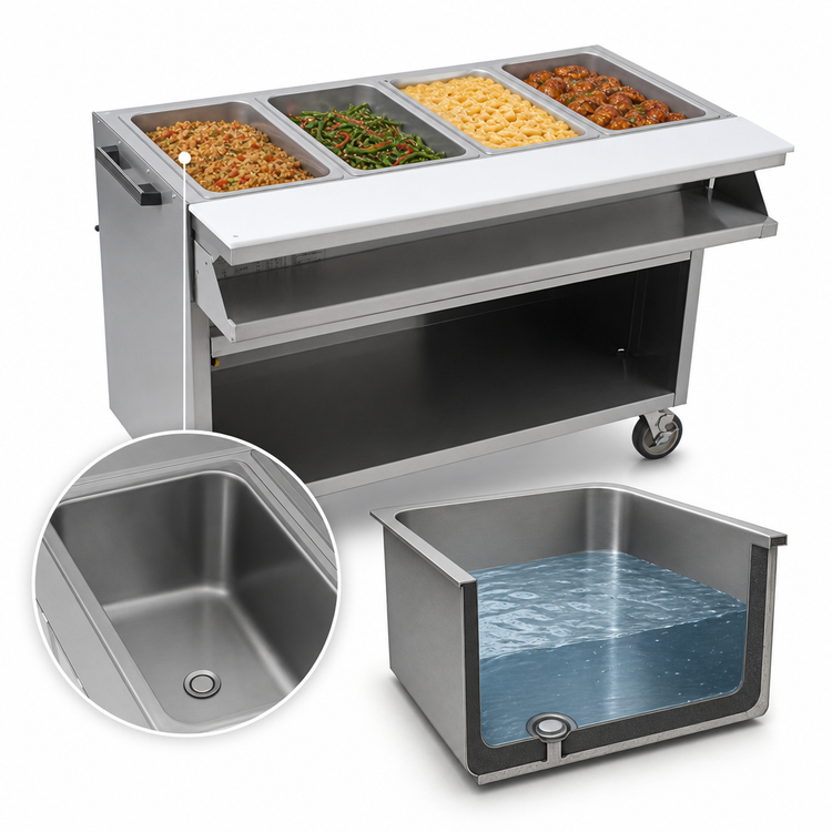 Product image #3 for Spec-Master SPHT4CB-240-3 4-Well Electric Sealed Hot Food Table with AutoFill