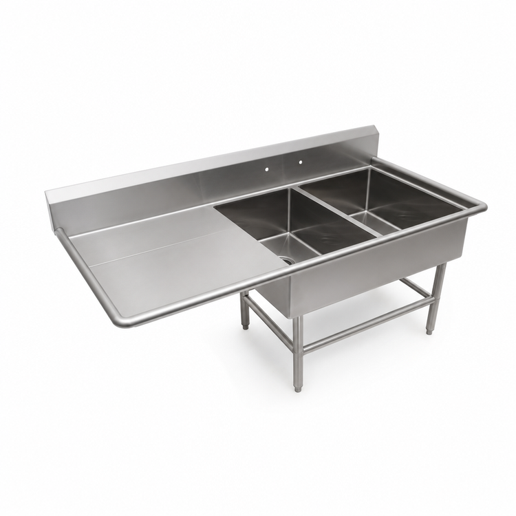 Product image #3 for John Boos Pro-Bowl 2-Compartment Sink with 30-Inch Left Drainboard, 14-Gauge Stainless Steel