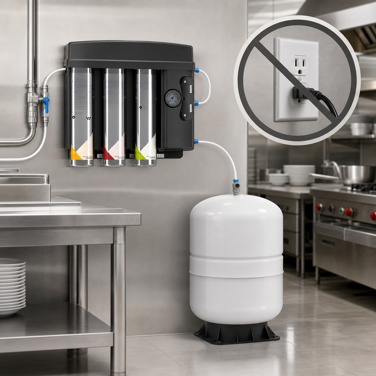 Product image #3 for Non-Electric Blended Reverse Osmosis Water Filtration System with 5-Gallon Tank, 375 GPD