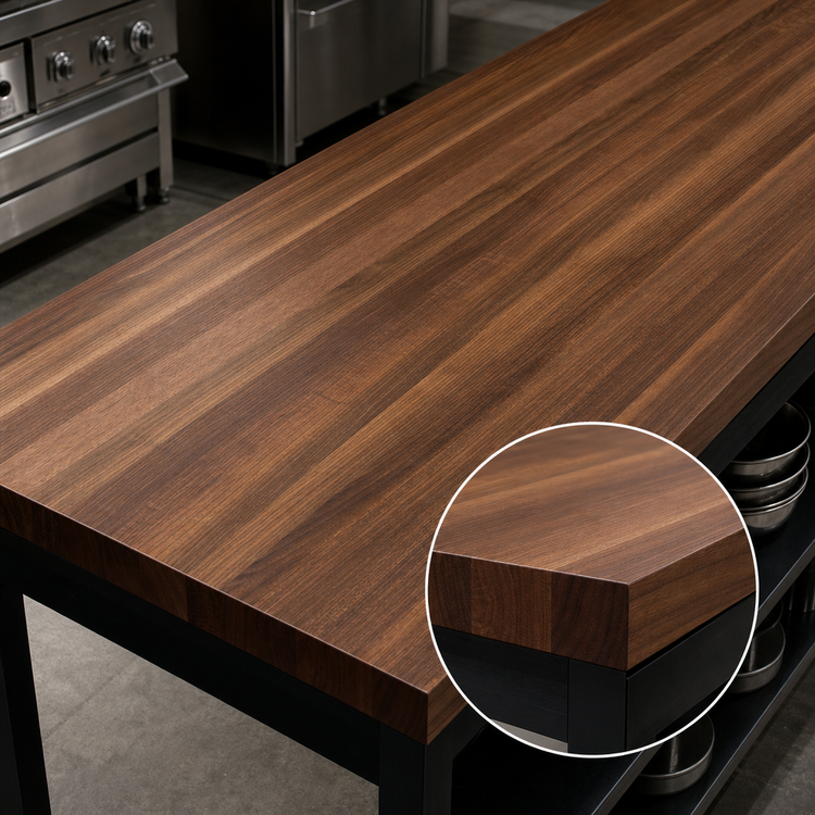 Product image #3 for John Boos Boos Block American Black Walnut Full-Length Edge Grain Kitchen Countertop, 84 Inch x 30 Inch x 3 Inch, Penetrating Oil Finish